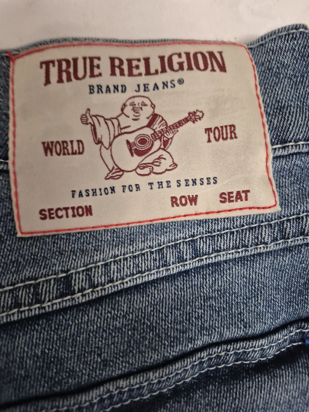 True Religion Men's Mid-Blue Slim Straight Jeans